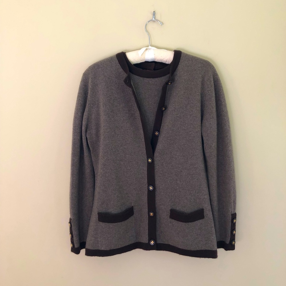 Authentic Chanel Cashmere Sweater Set Medium